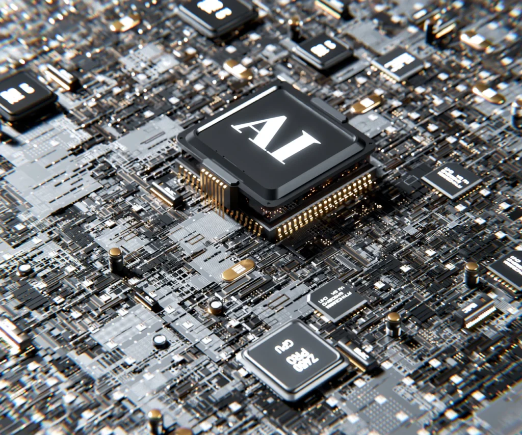 Abstract 3D visualization representing artificial intelligence agents and computing systems