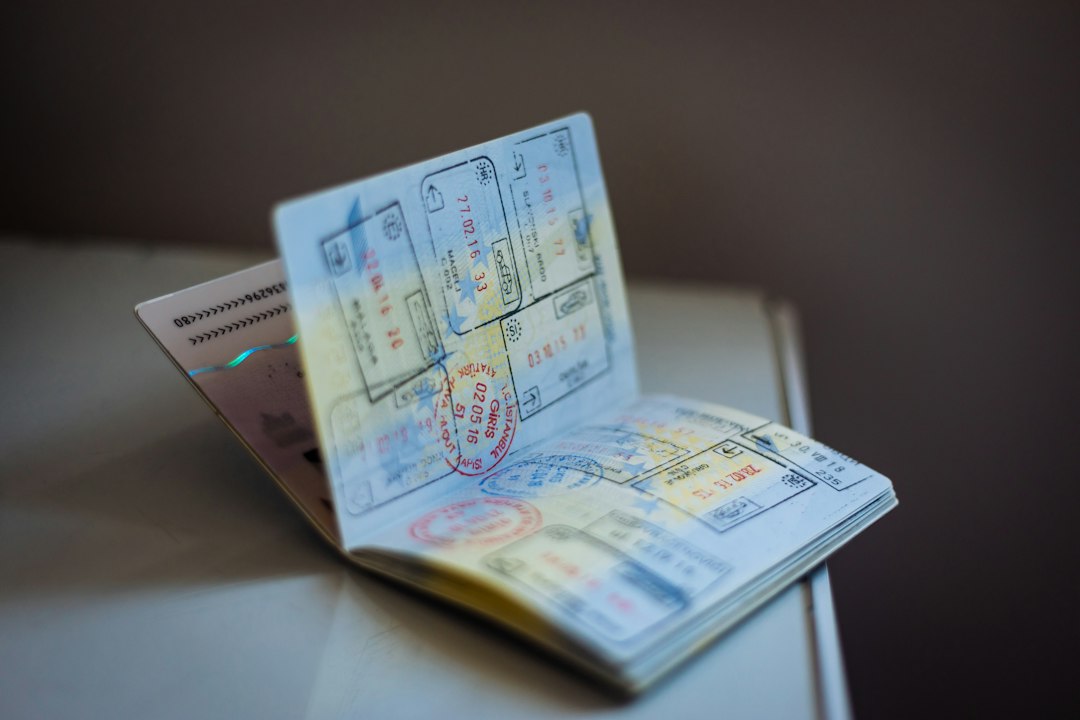 Passport with travel stamps representing Australian visa application and identity checks