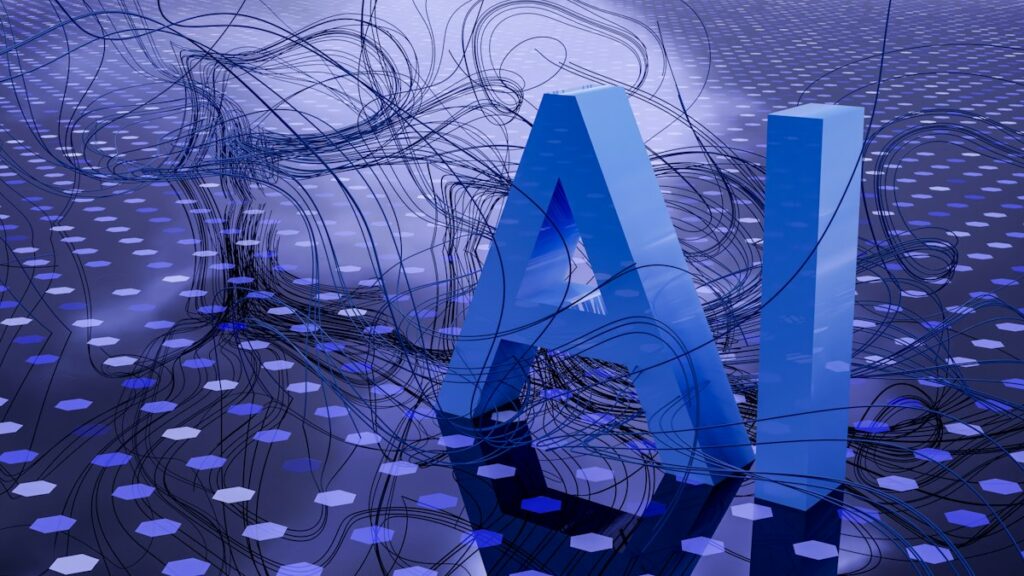 Illustration representing artificial intelligence and cybersecurity risks to confidential company data