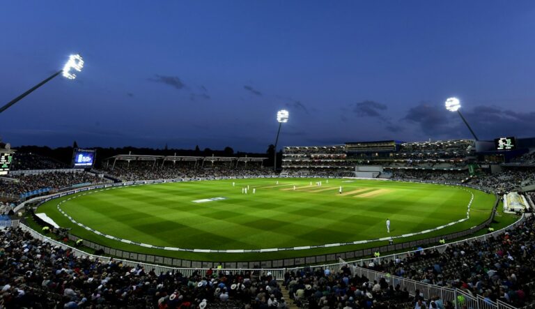 Cricket stadium and spectators, illustrating the India-West Indies T20 International in Hyderabad