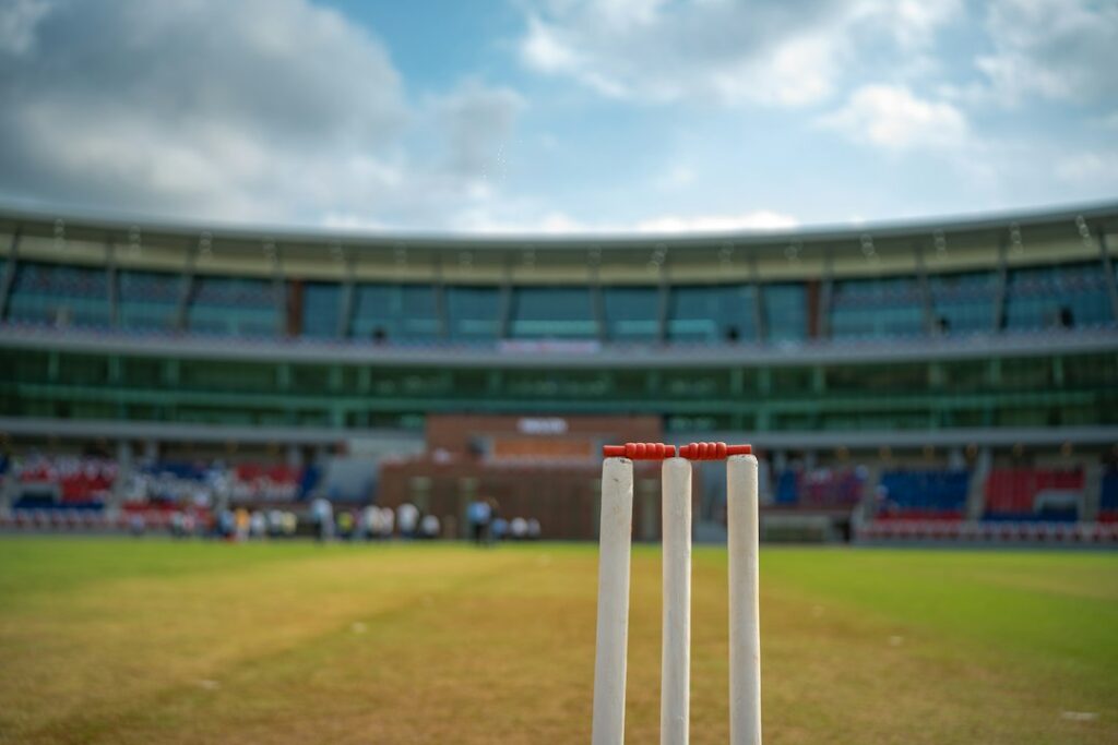 Cricket stadium and pitch under floodlights, representative image for India versus New Zealand T20I coverage