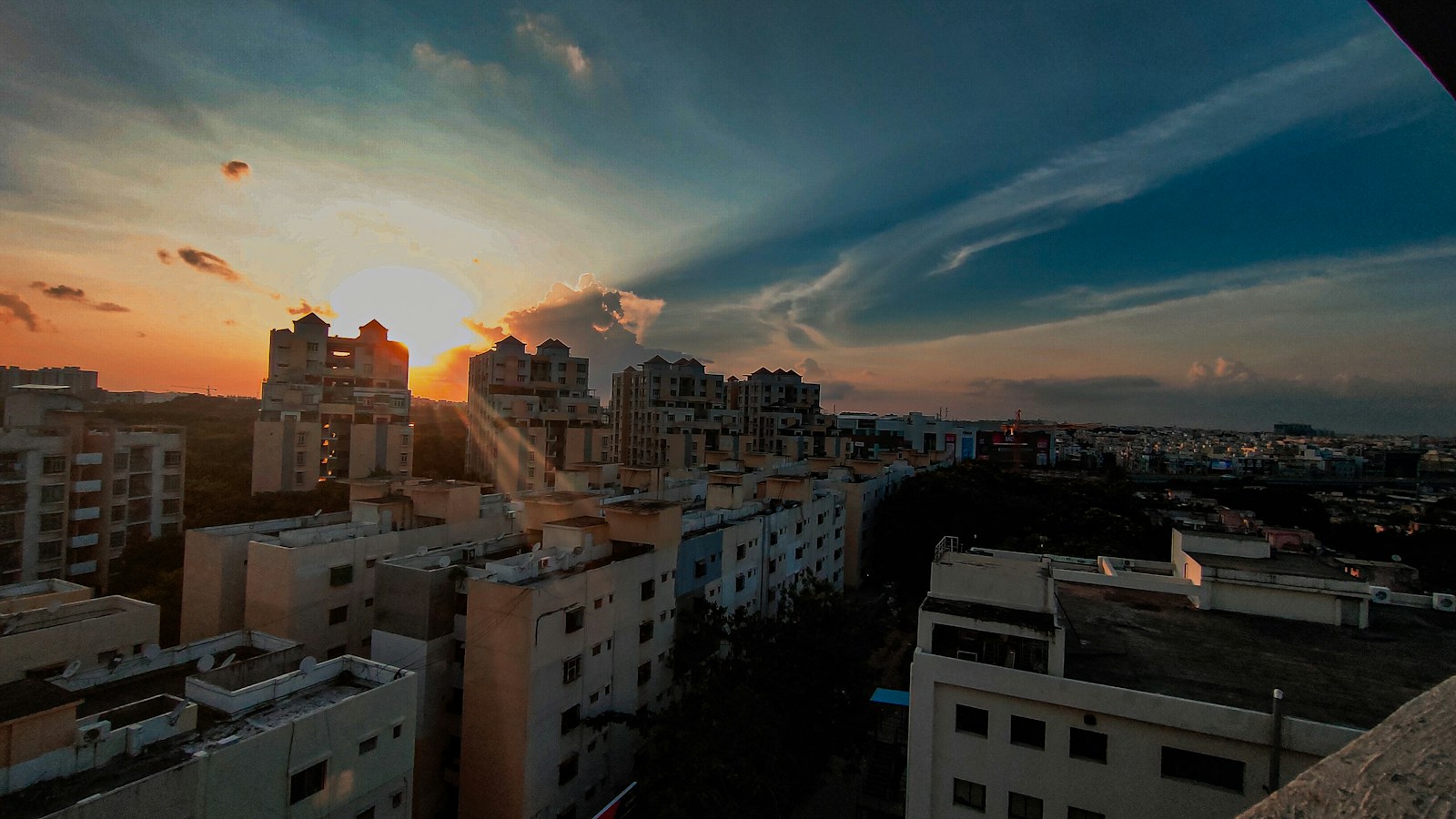 High-rise residential buildings in Hyderabad, illustrating the city's housing market