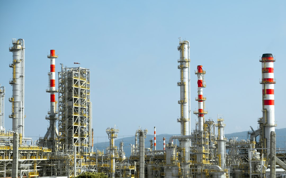 Industrial refinery pipes; illustrative image for India's fuel export tax report