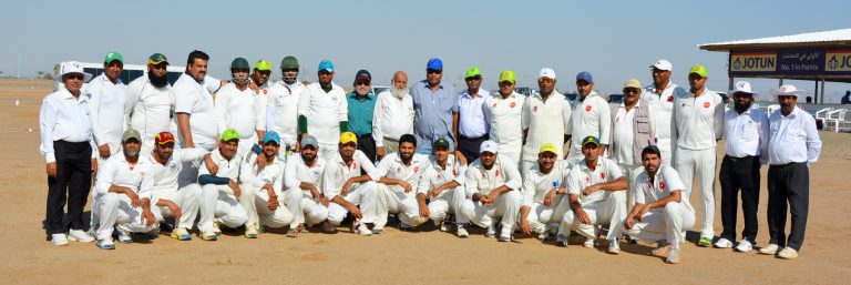 Jeddah-Cricket-Association-MCH-Premier-MB-Stars-teams-with-JCA-officials-Umpires