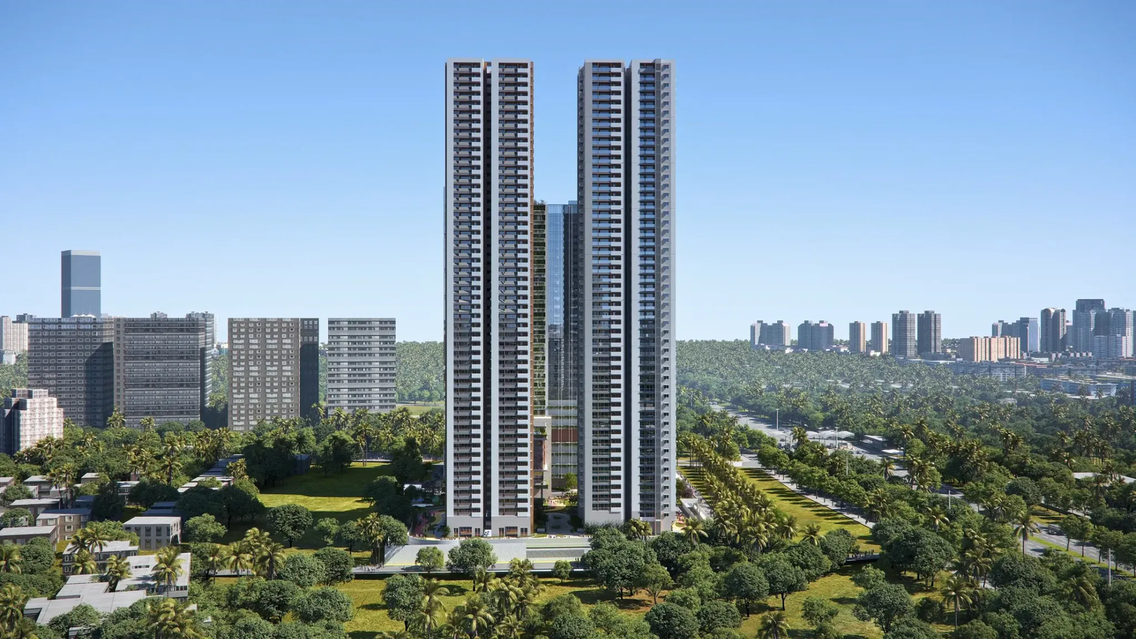 Developer rendering of R.One Diamond Towers in Financial District, Nanakramguda, Hyderabad