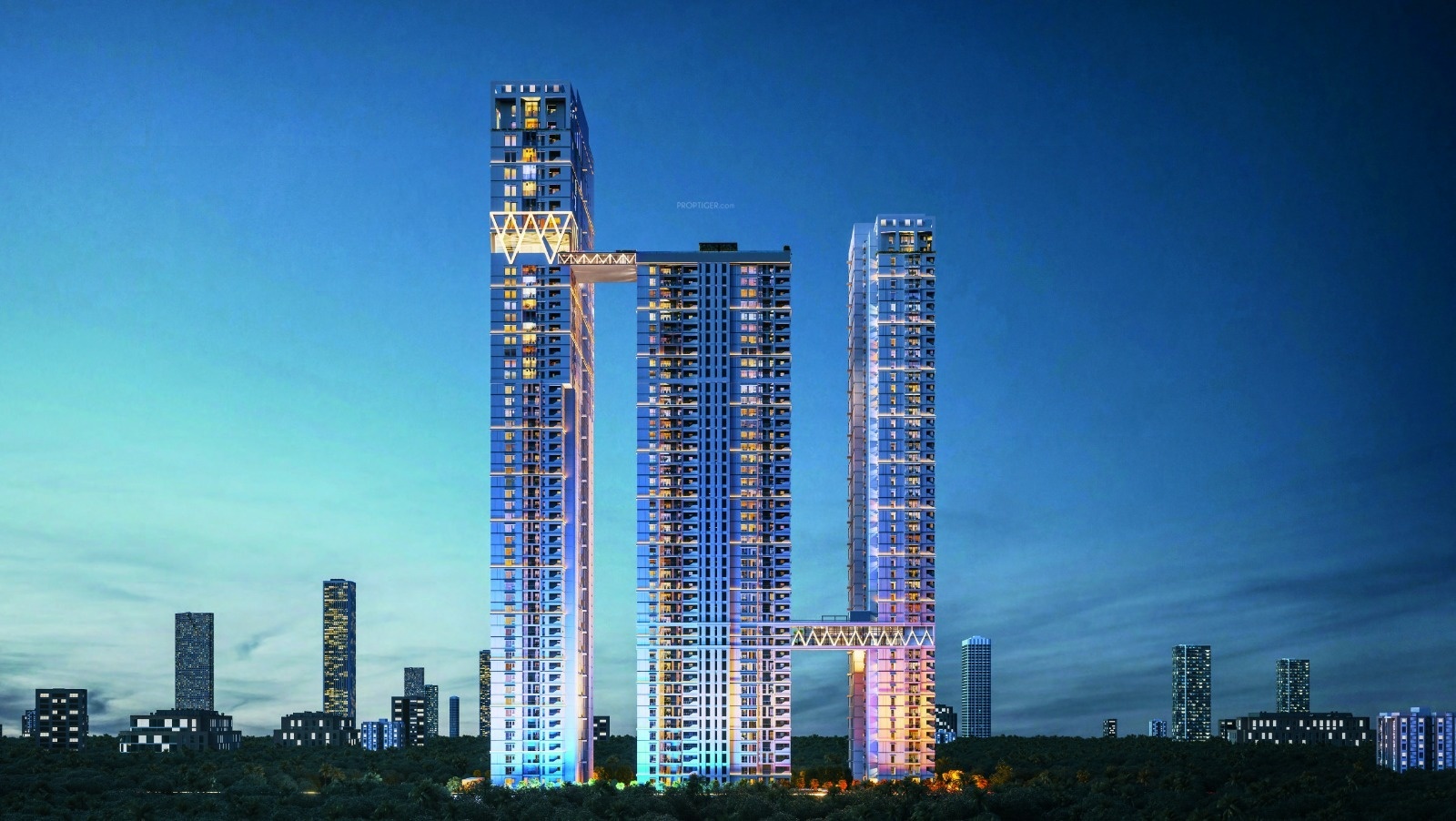 Artist’s impression of The Trilight high-rise towers in Kokapet, Hyderabad