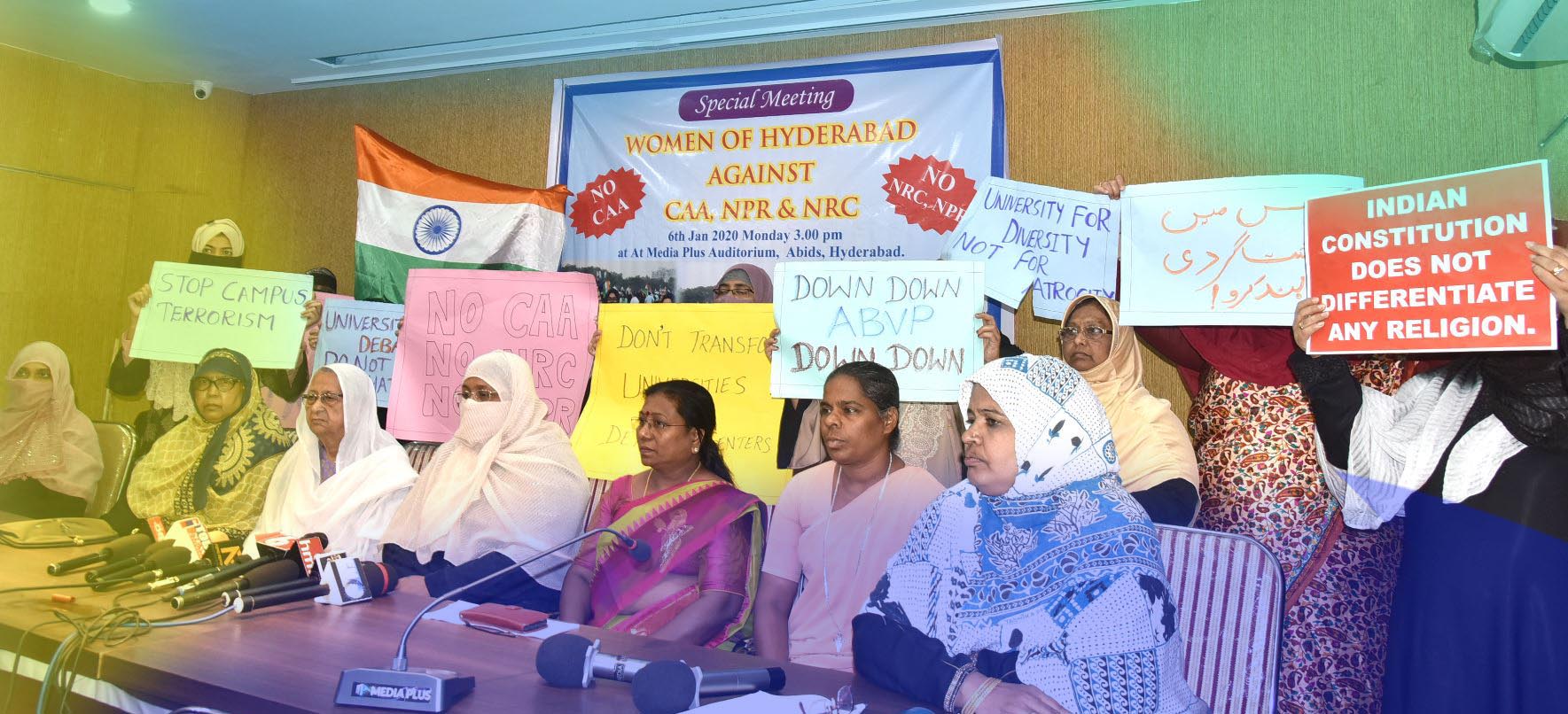 Women Protest Against NRC NPR CAA in Hyderabad
